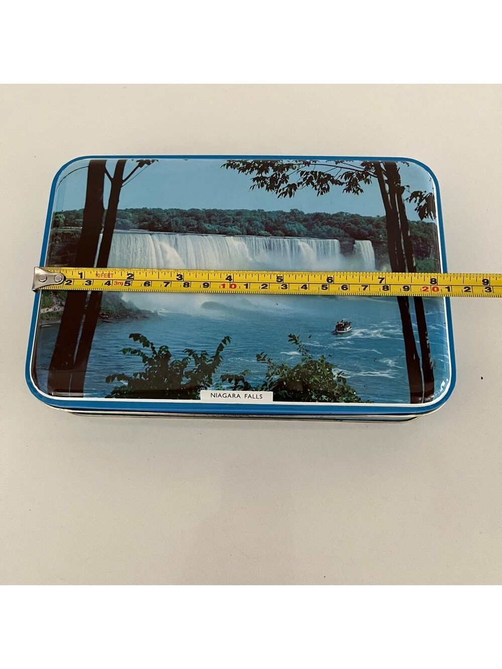 VINTAGE Riley's Toffee Niagara Falls Rectangular Tin Decor Storage Landmarks - Picture 17 of 17